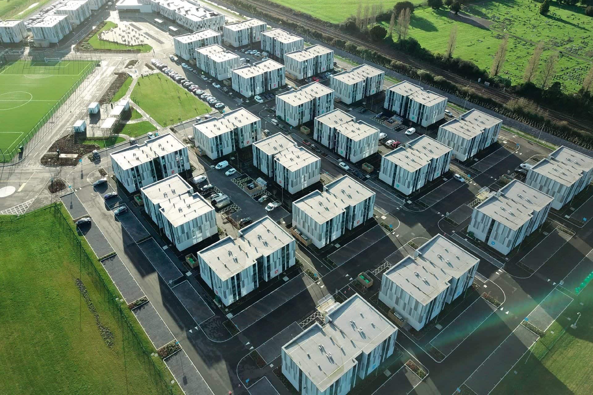 Aerial view of the Hinkley Point accommodation campus
